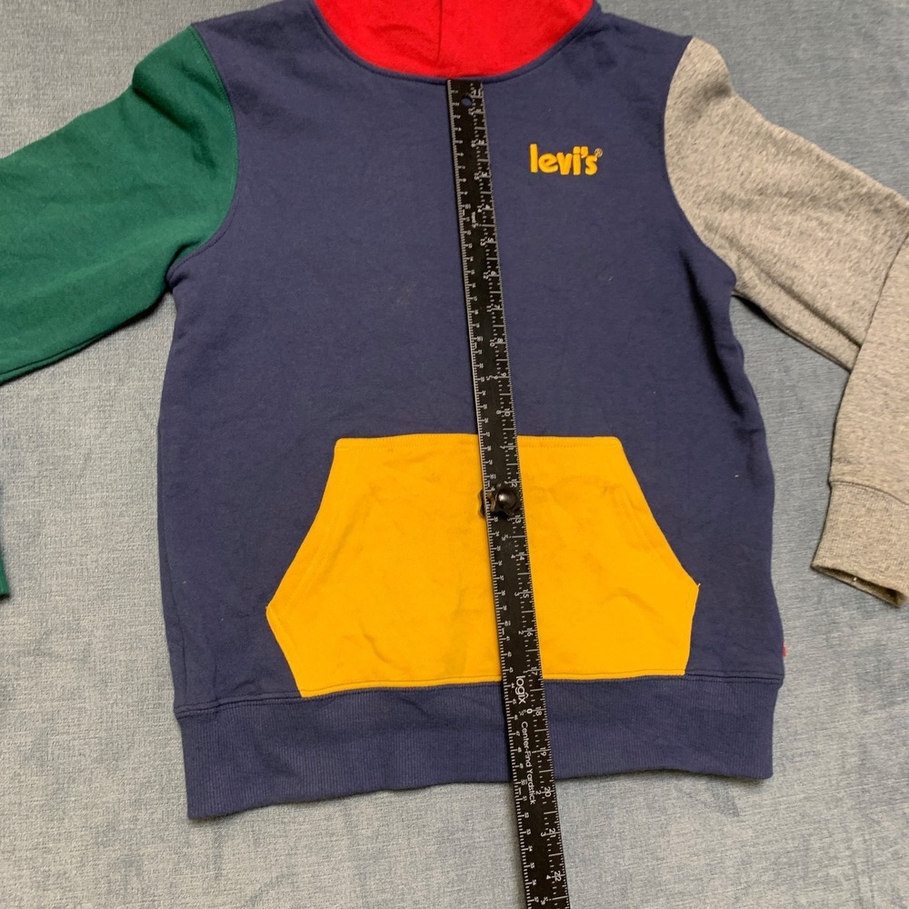 Levi's Essentials Hoodie Boys Medium Multicolor Colorblock Fleece Lined Comfy - Picture 8 of 15